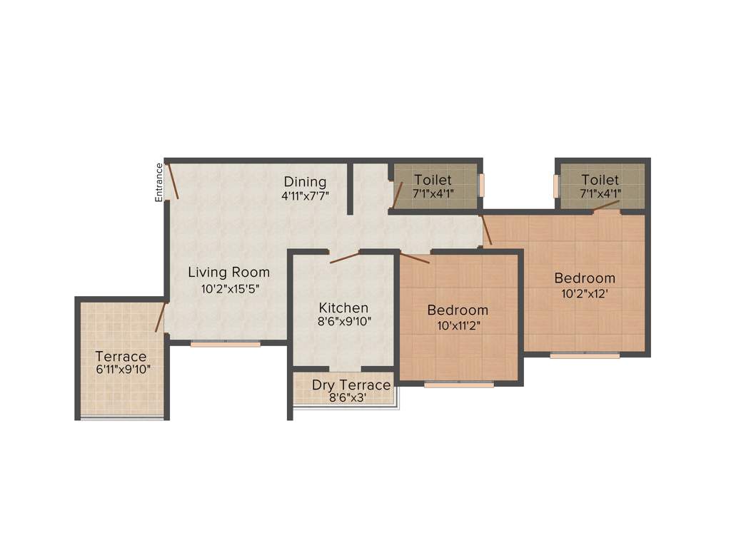 Vastukalp 9 Avenues (2BHK+2T (941 sq ft) 941 sq ft)