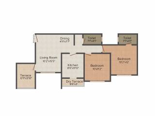 Vastukalp 9 Avenues (2BHK+2T (941 sq ft) 941 sq ft) Vastukalp 9 Avenues (2BHK+2T (941 sq ft) 941 sq ft)