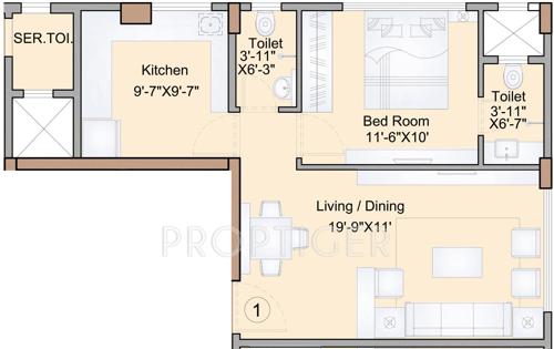 Rohan Hari Har (1BHK+2T (700 sq ft) 700 sq ft)