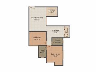 Galaxy Aangan (2BHK+2T (727 sq ft) 727 sq ft)