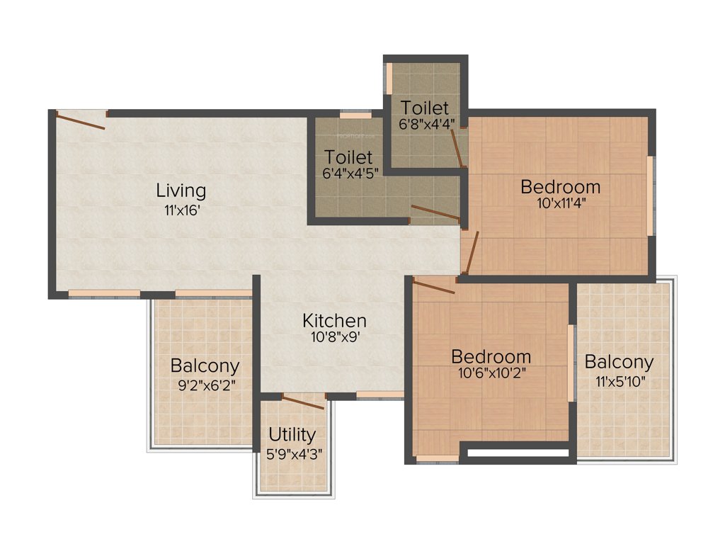 Bhalachandra Avenns (2BHK+2T (918 sq ft) 918 sq ft)