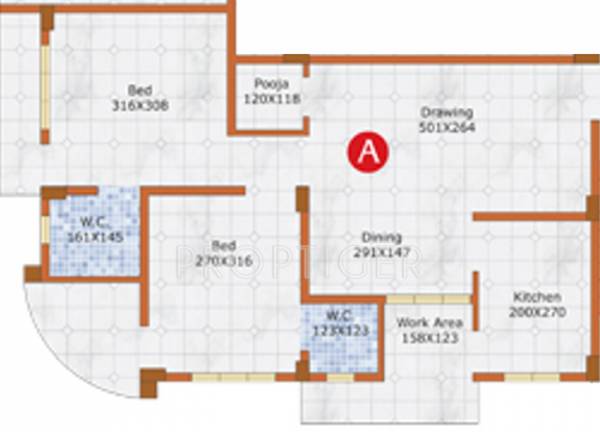 Top Ambadi (2BHK+2T (781 sq ft) 781 sq ft)