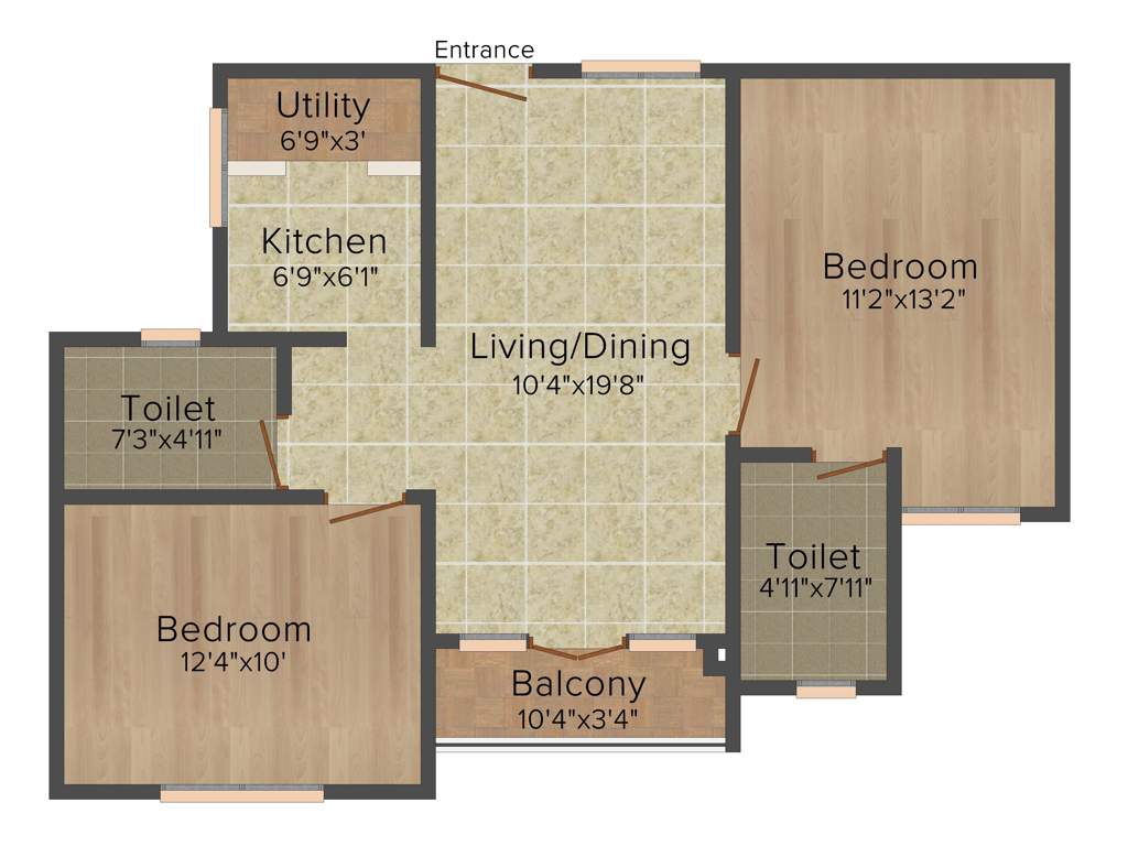 Isha Gayatri (2BHK+2T (965 sq ft)   Study Room 965 sq ft)