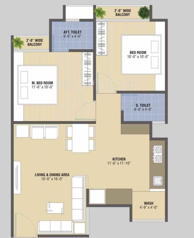 Shreeji Homes (2BHK+2T (1,089 sq ft) 1089 sq ft)