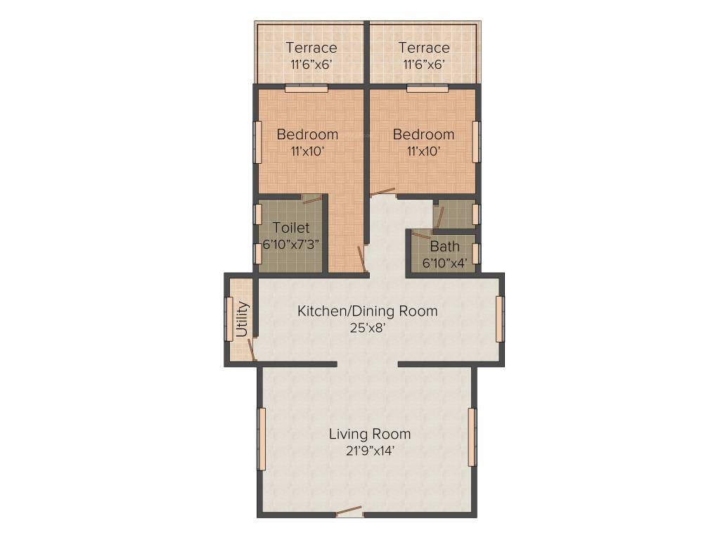 Keystone Crystal (2BHK+2T (1,375 sq ft) 1375 sq ft)
