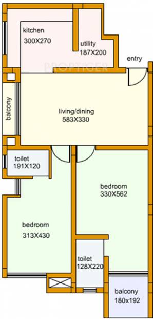 Inland Krishna (2BHK+1T (1,165 sq ft) 1165 sq ft)