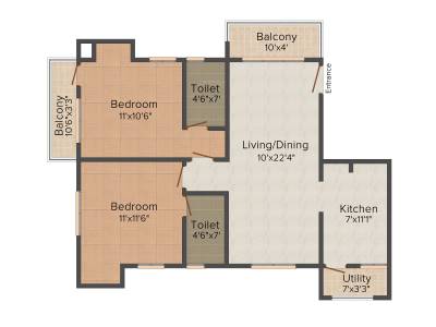 Pushkar Anugraham (2BHK+2T (1,050 sq ft) 1050 sq ft)
