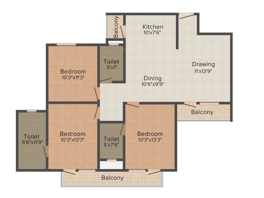 Omaxe Waterscapes (3BHK+3T (1,575 sq ft) 1575 sq ft)