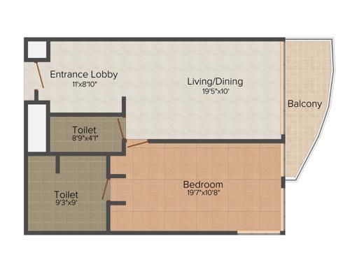 Ireo Ascott Ireo City (1BHK+2T (1,290 sq ft) 1290 sq ft)