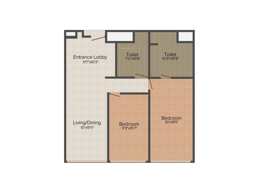 Ireo Ascott Ireo City (2BHK+2T (1,575 sq ft) 1575 sq ft)