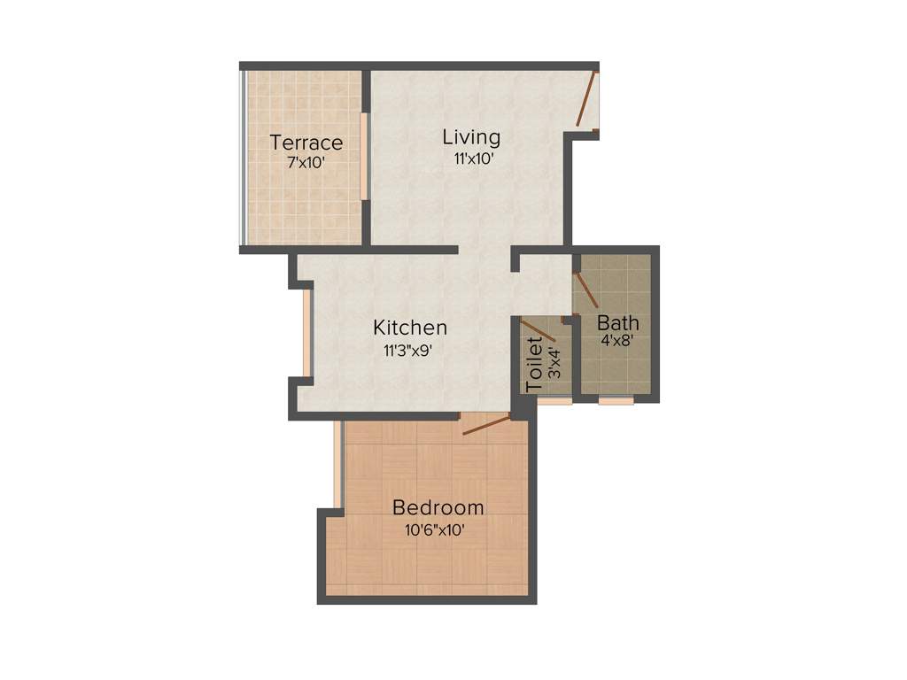 Krishnaleela Laxmi Ganga Heights (1BHK+1T (600 sq ft) 600 sq ft)