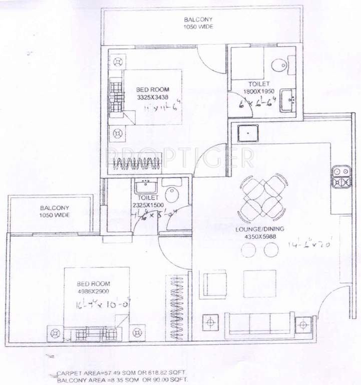 Lotus Homz (2BHK+2T (710 sq ft) 710 sq ft)