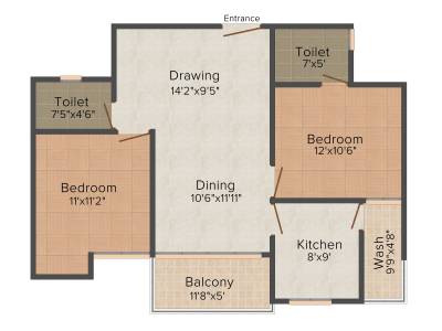 Neoteric Grande (2BHK+2T (870 sq ft) 870 sq ft) Neoteric Grande (2BHK+2T (870 sq ft) 870 sq ft)
