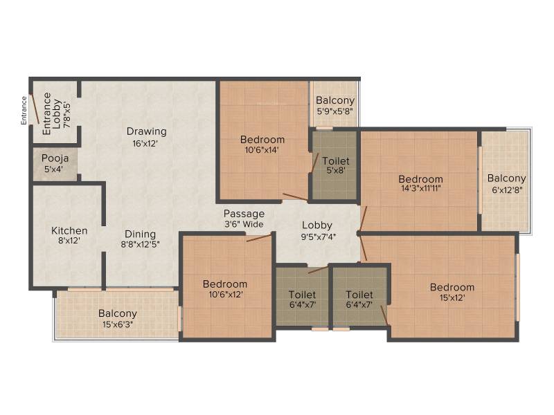 Neoteric Grande (4BHK+3T (1,700 sq ft) + Pooja Room 1700 sq ft)