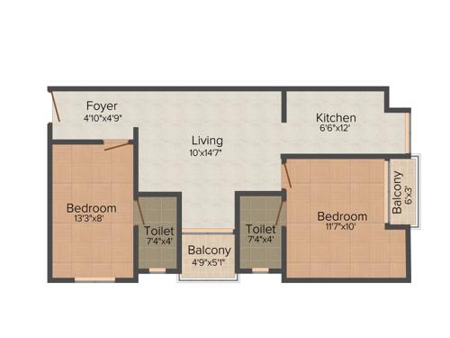 Apaar Serene (2BHK+2T (868 sq ft) 868 sq ft)