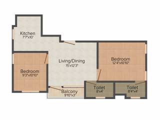 Apaar Serene (2BHK+2T (890 sq ft) 890 sq ft) Apaar Serene (2BHK+2T (890 sq ft) 890 sq ft)