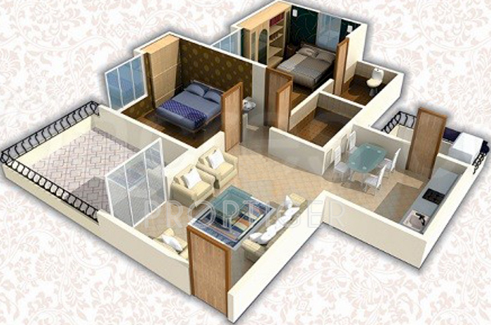 Khinvasara Samarth Carina (2BHK+2T (1,017 sq ft) 1017 sq ft)