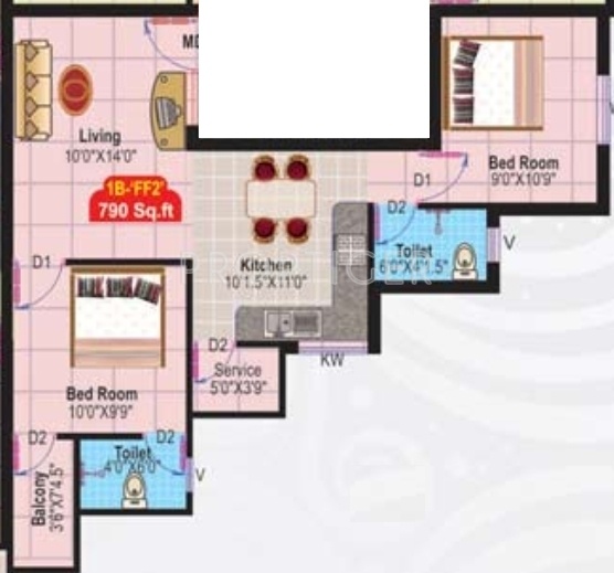 VJS Kumaran Sukrataa (2BHK+2T (790 sq ft) 790 sq ft)