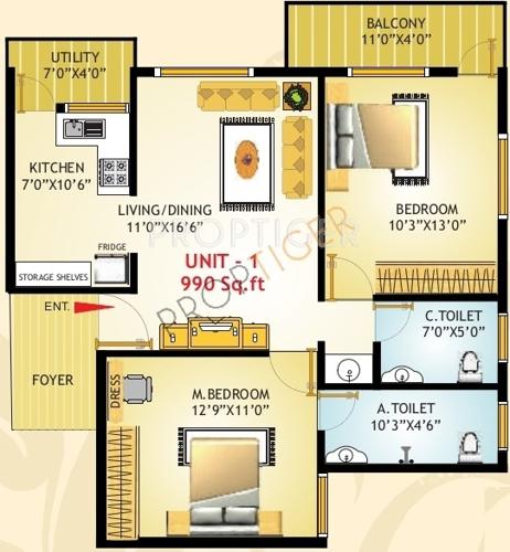 Shakti Sunshine (2BHK+2T (990 sq ft) 990 sq ft) Shakti Sunshine (2BHK+2T (990 sq ft) 990 sq ft)