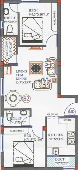 Sri Subhagruha (2BHK+2T (779 sq ft) 779 sq ft) Sri Subhagruha (2BHK+2T (779 sq ft) 779 sq ft)