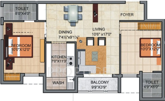 Agni Bala Raga (2BHK+2T (1,059 sq ft) 1059 sq ft)