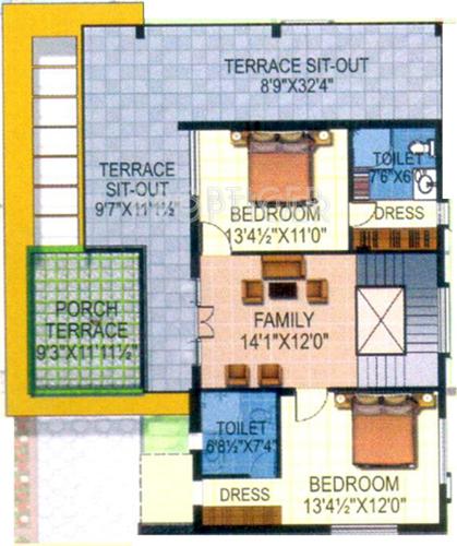 Pragati Green Meadows (3BHK+4T (2,400 sq ft)   Servant Room 2400 sq ft)