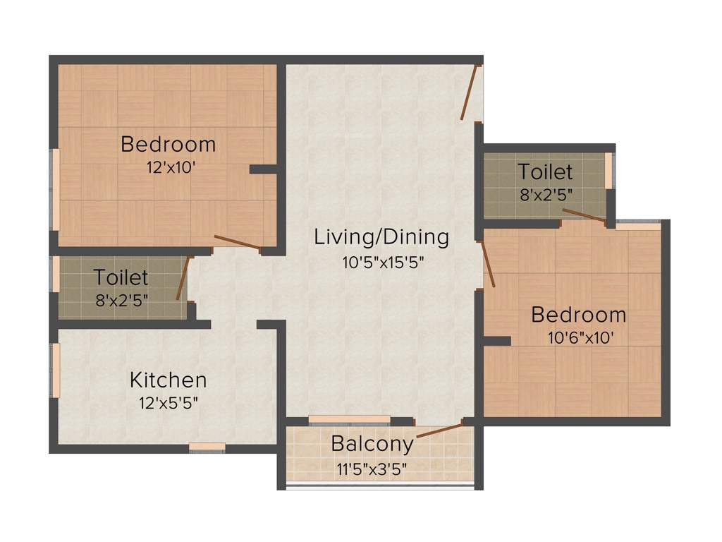 Pearl Sardar (2BHK+2T (960 sq ft) 960 sq ft)