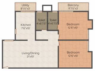 Sri Grand (2BHK+2T (989 sq ft) 989 sq ft)