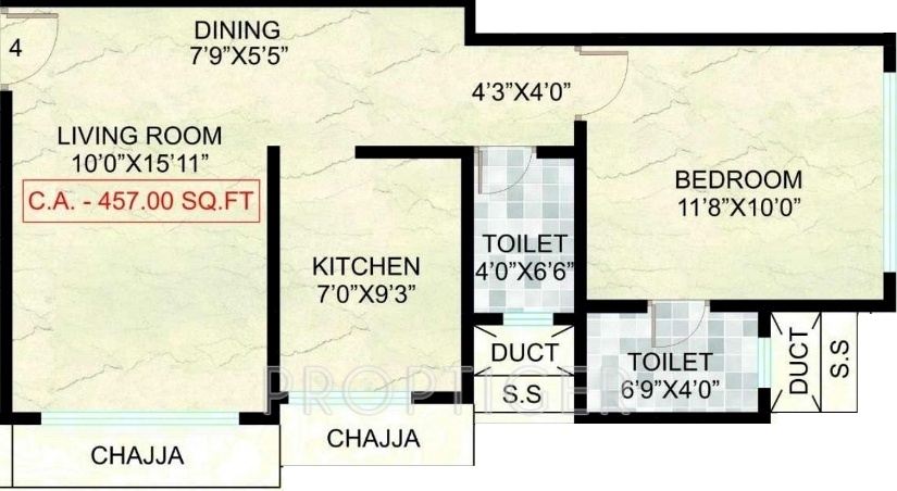 Chaitanya Nilambari (1BHK+1T (457 sq ft) 457 sq ft) Chaitanya Nilambari (1BHK+1T (457 sq ft) 457 sq ft)