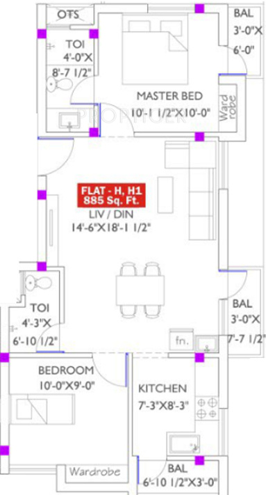 Rahul Vaidheeswarar (2BHK+2T (885 sq ft) 885 sq ft)
