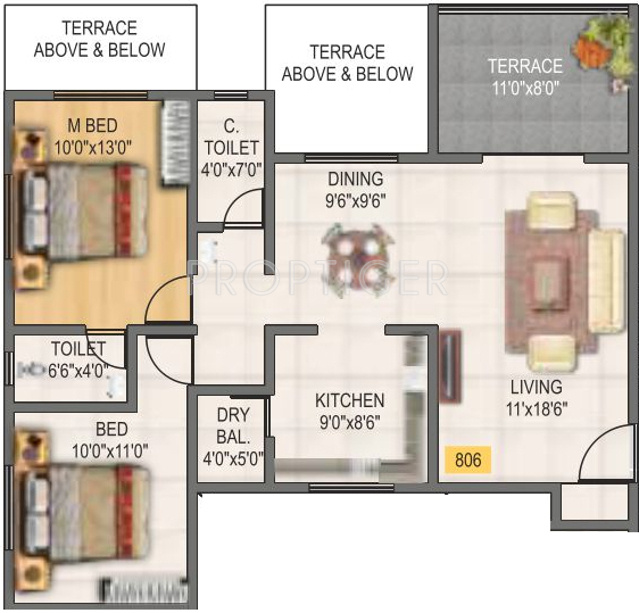 Ozone Springs (2BHK+2T (1,093 sq ft) 1093 sq ft) Ozone Springs (2BHK+2T (1,093 sq ft) 1093 sq ft)