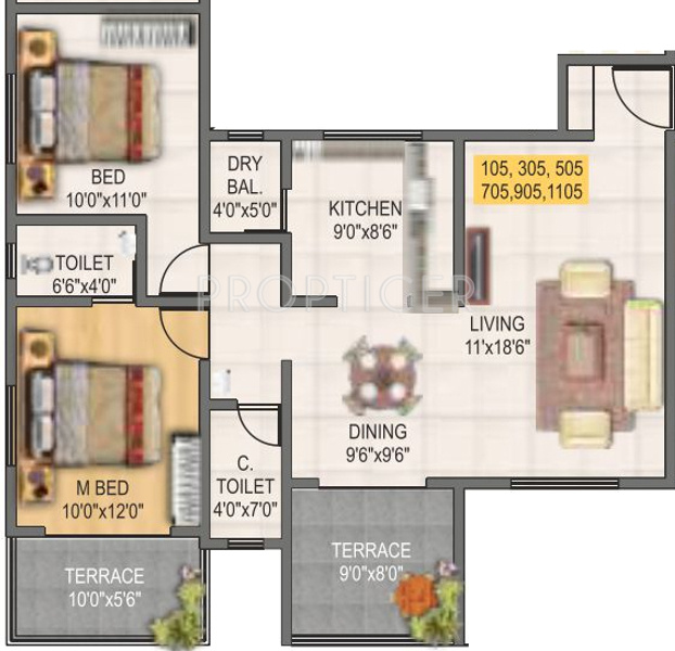 Ozone Springs (2BHK+2T (1,144 sq ft) 1144 sq ft) Ozone Springs (2BHK+2T (1,144 sq ft) 1144 sq ft)