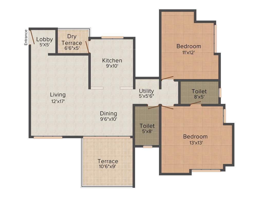 Nirmiti Crimson Dale (2BHK+2T (1,356 sq ft) 1356 sq ft)