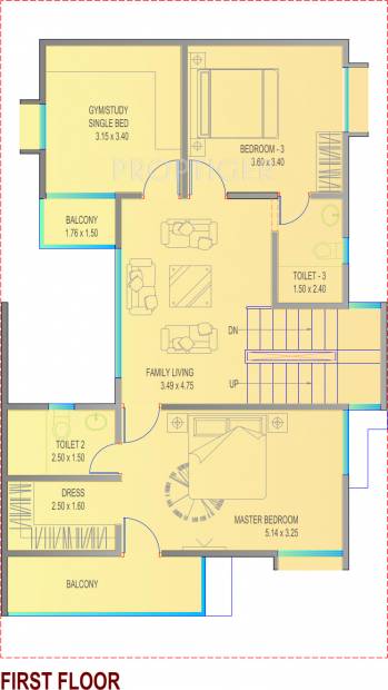 Aratt Amora (3BHK+3T (1,875 sq ft) + Study Room 1875 sq ft)