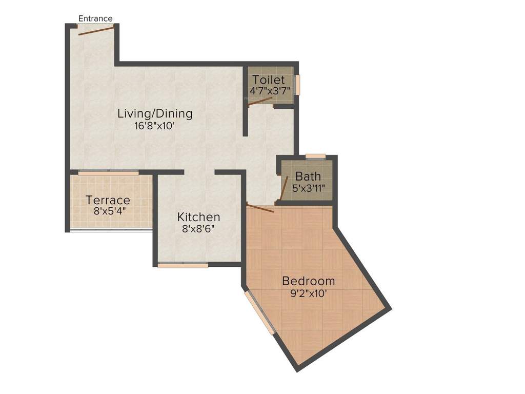 Sai Paradise (1BHK+1T (690 sq ft) 690 sq ft)