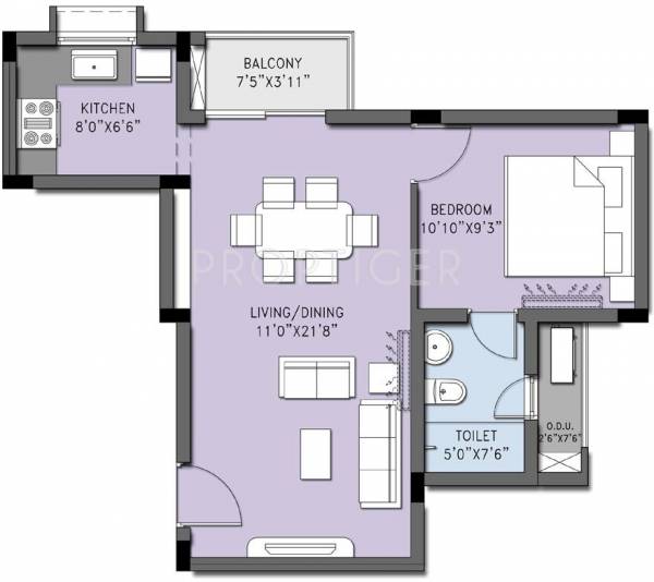 Casagrand Cherry Pick (1BHK+1T (701 sq ft) 701 sq ft)