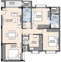 Casagrand Cherry Pick (3BHK+2T (1,385 sq ft) + Pooja Room 1385 sq ft) Casagrand Cherry Pick (3BHK+2T (1,385 sq ft) + Pooja Room 1385 sq ft)