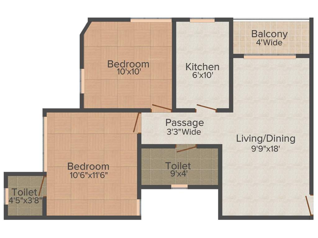 Vinayak Cosmopolis (2BHK+1T (882 sq ft) 882 sq ft)