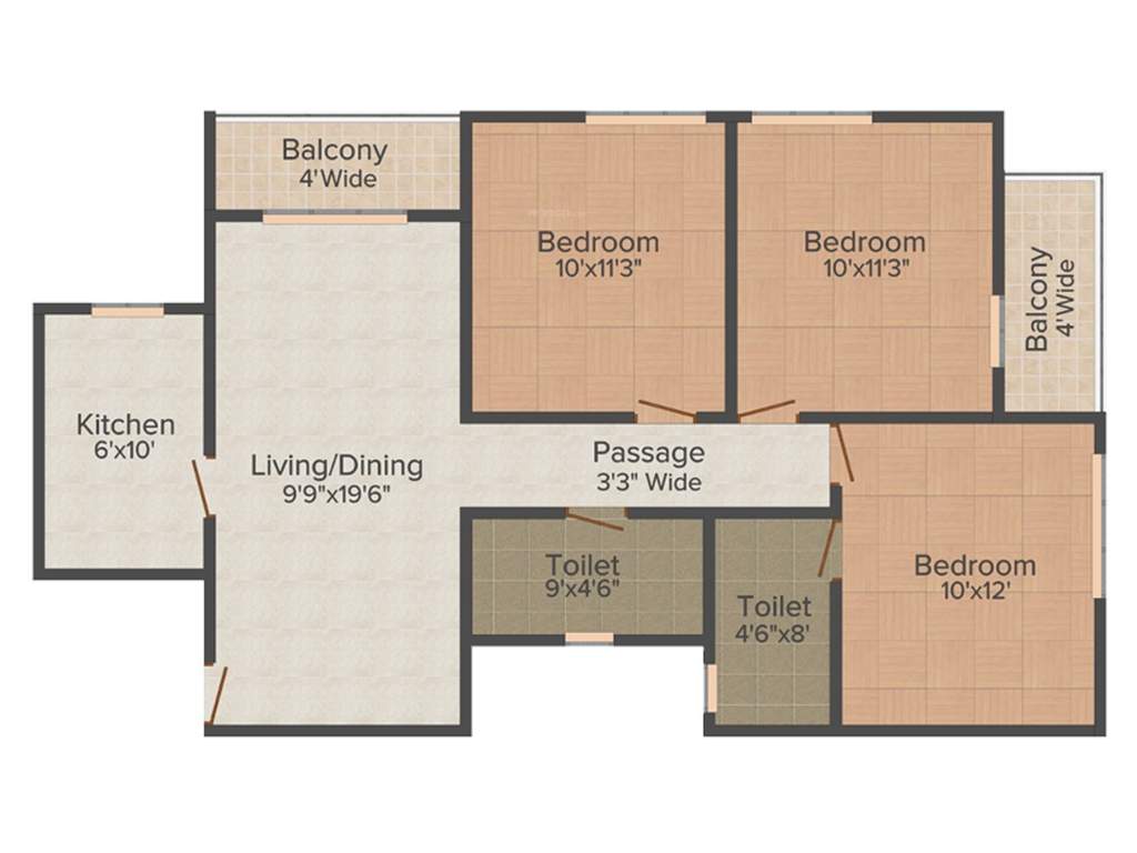 Vinayak Cosmopolis (3BHK+2T (1,170 sq ft) 1170 sq ft)