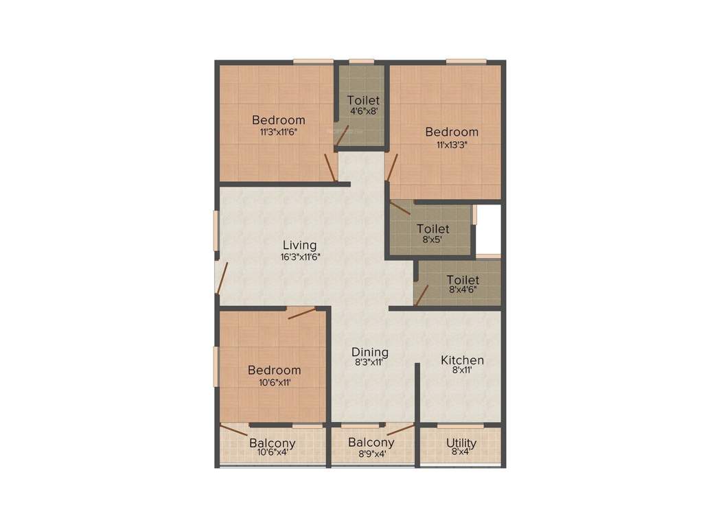 SNR Wind Mill (3BHK+3T (1,360 sq ft) 1360 sq ft)