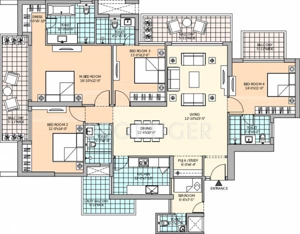 M3M Latitude (4BHK+5T (2,875 sq ft) + Servant Room 2875 sq ft) M3M Latitude (4BHK+5T (2,875 sq ft) + Servant Room 2875 sq ft)