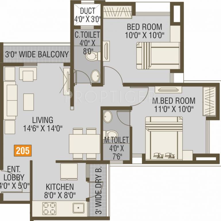 Malkani Buona Vita (2BHK+2T (858 sq ft) 858 sq ft)