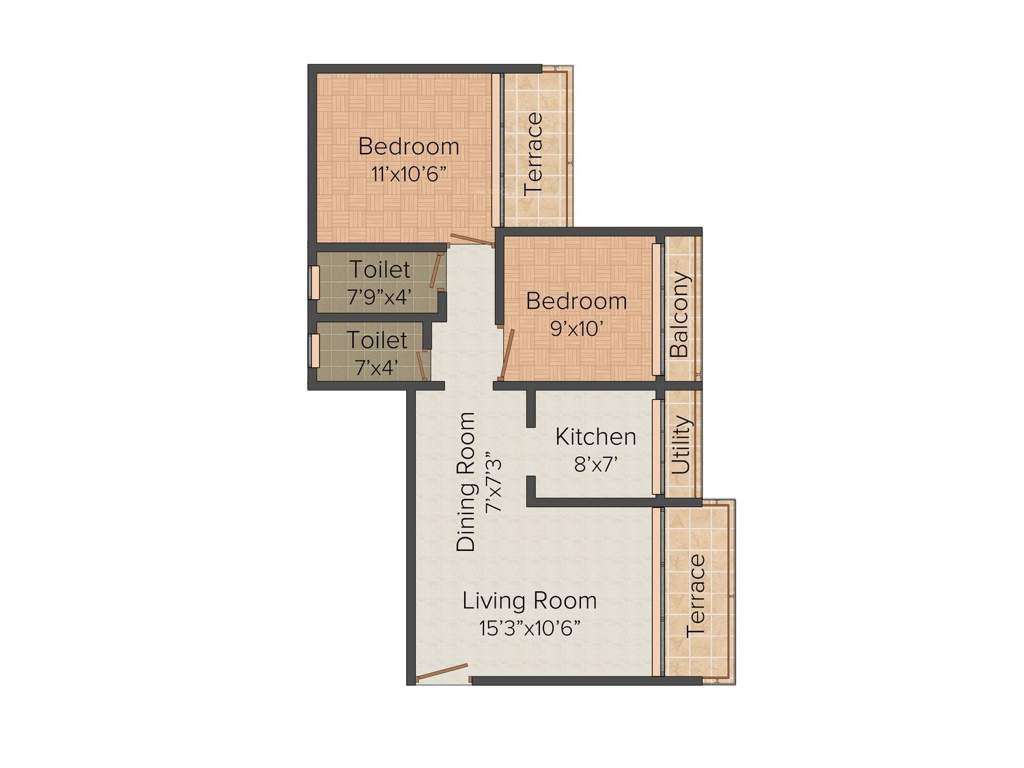 Shailesh Riddhi Siddhi Residency (2BHK+2T (1,110 sq ft) 1110 sq ft)