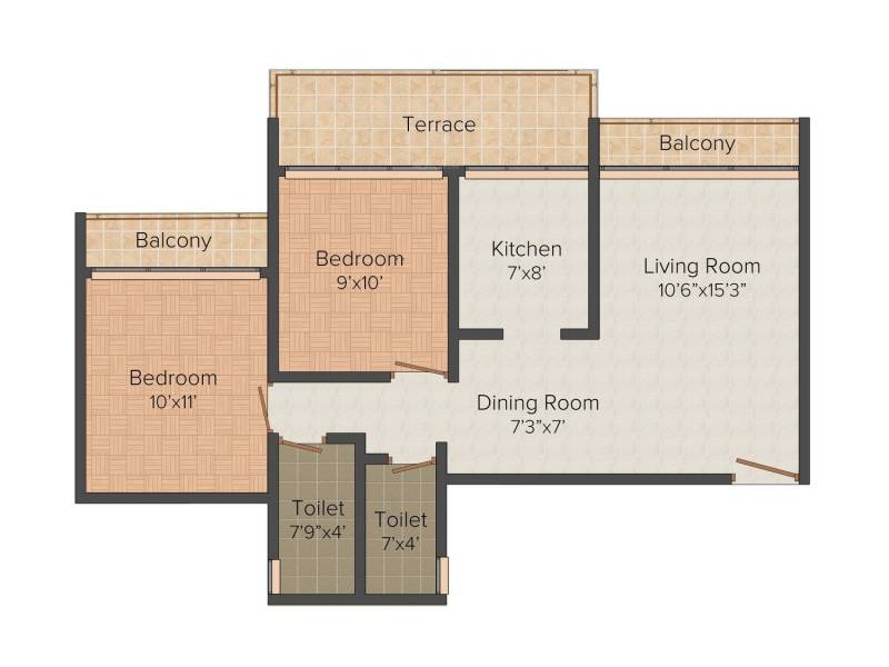 Shailesh Riddhi Siddhi Residency (2BHK+2T (1,115 sq ft) 1115 sq ft)