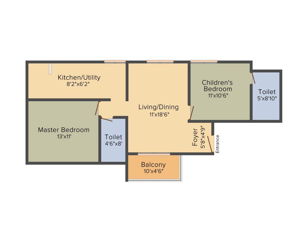 Mahendra Elena 5 (2BHK+2T (1,055 sq ft) 1055 sq ft)