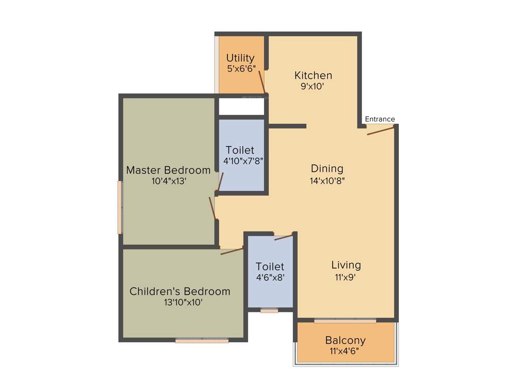 Mahendra Elena 5 (2BHK+2T (1,105 sq ft) 1105 sq ft)