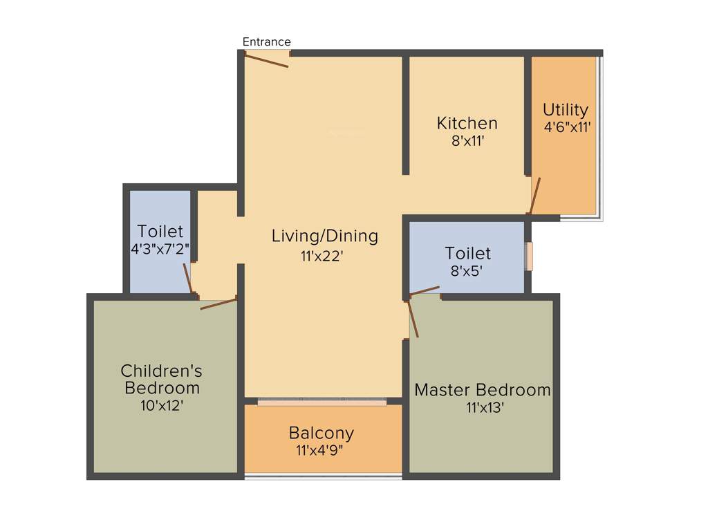 Mahendra Elena 5 (2BHK+2T (1,080 sq ft) 1080 sq ft)
