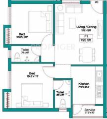 Gold Sarah Villa (2BHK+2T (795 sq ft) 795 sq ft) Gold Sarah Villa (2BHK+2T (795 sq ft) 795 sq ft)