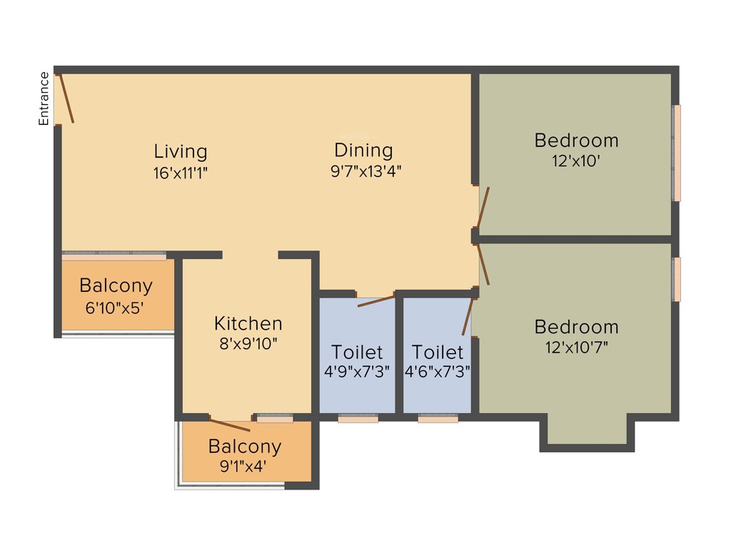 Nahar Mathura (2BHK+2T (1,060 sq ft) 1060 sq ft)