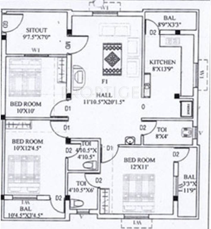 Malar Cedar Leaf (3BHK+3T (1,317 sq ft) 1317 sq ft) Malar Cedar Leaf (3BHK+3T (1,317 sq ft) 1317 sq ft)